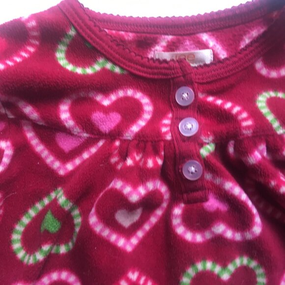 Joe Fresh Nightgown Sleepwear Toddler Size 2 Red Heart Valentine Christmas - Picture 6 of 8